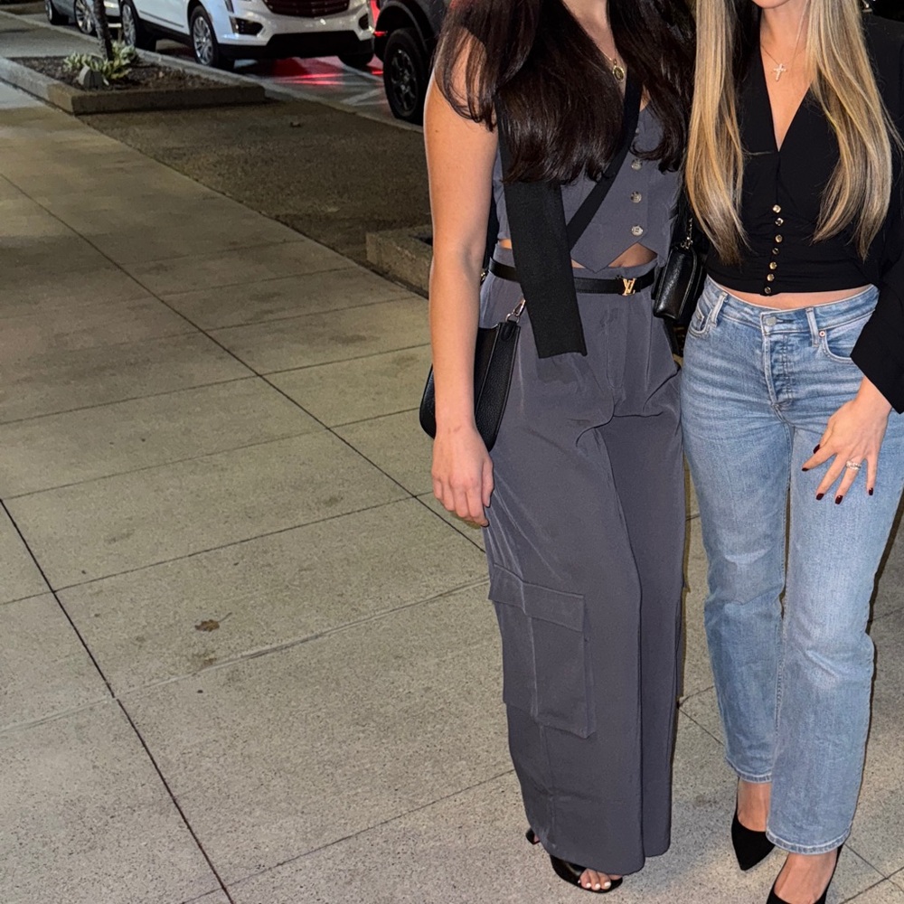 Stylish Gray cargo pants and vest